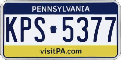 PA license plate KPS5377