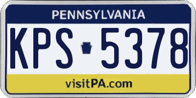 PA license plate KPS5378
