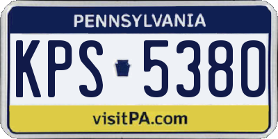 PA license plate KPS5380