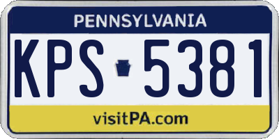 PA license plate KPS5381