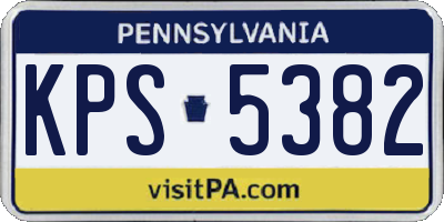 PA license plate KPS5382