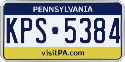 PA license plate KPS5384