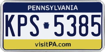 PA license plate KPS5385