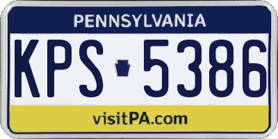 PA license plate KPS5386