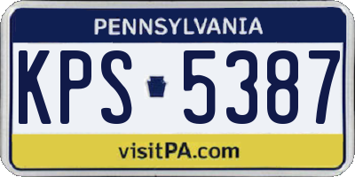 PA license plate KPS5387