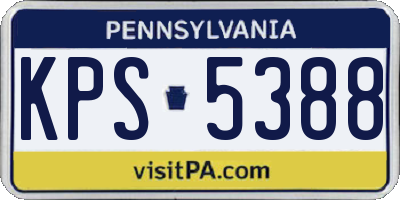 PA license plate KPS5388