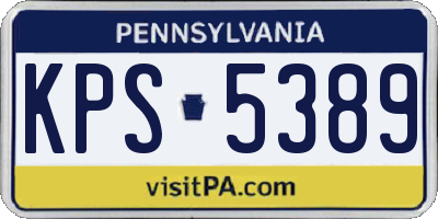 PA license plate KPS5389