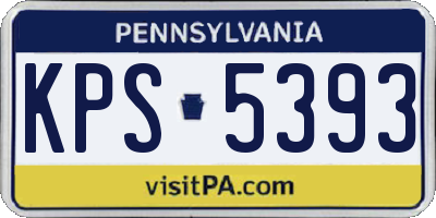 PA license plate KPS5393