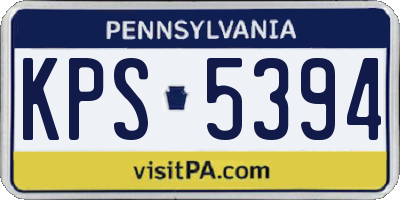 PA license plate KPS5394