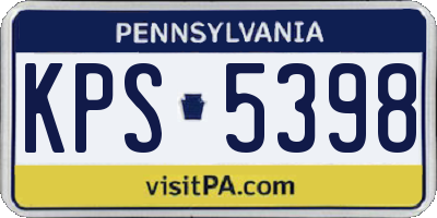 PA license plate KPS5398