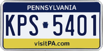 PA license plate KPS5401