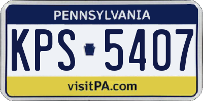 PA license plate KPS5407
