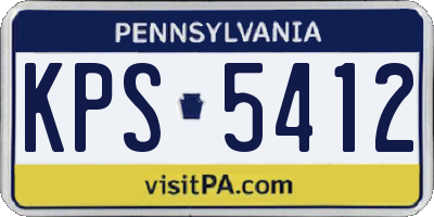 PA license plate KPS5412