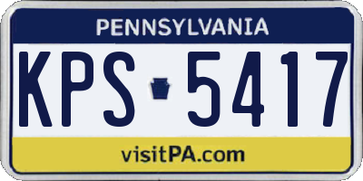 PA license plate KPS5417
