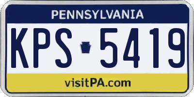 PA license plate KPS5419