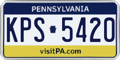 PA license plate KPS5420