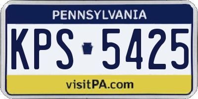 PA license plate KPS5425