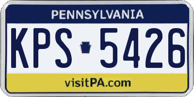 PA license plate KPS5426