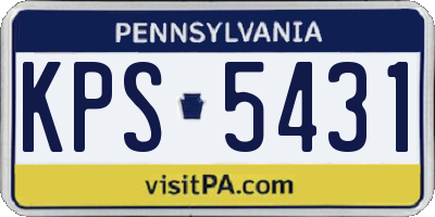 PA license plate KPS5431