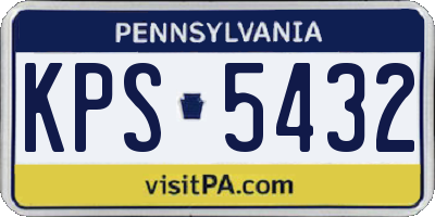 PA license plate KPS5432