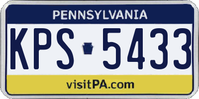 PA license plate KPS5433