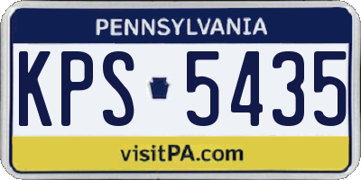 PA license plate KPS5435