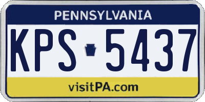 PA license plate KPS5437