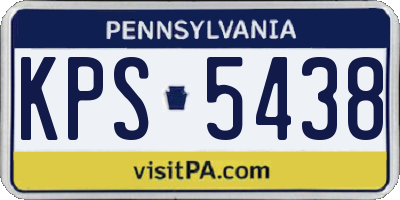 PA license plate KPS5438