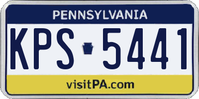 PA license plate KPS5441