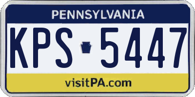 PA license plate KPS5447