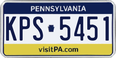 PA license plate KPS5451