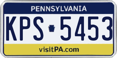 PA license plate KPS5453