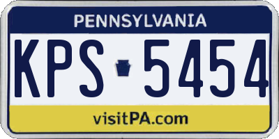 PA license plate KPS5454