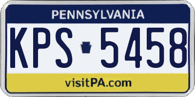 PA license plate KPS5458