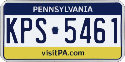 PA license plate KPS5461