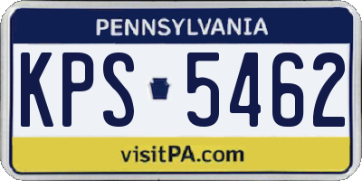 PA license plate KPS5462