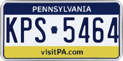 PA license plate KPS5464