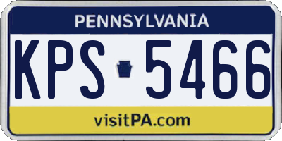 PA license plate KPS5466