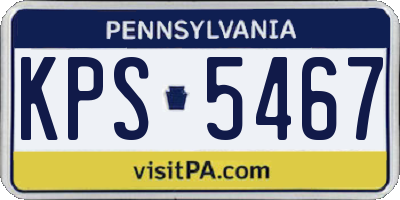PA license plate KPS5467