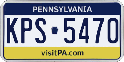 PA license plate KPS5470
