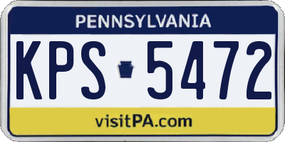 PA license plate KPS5472