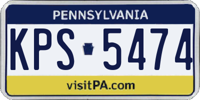 PA license plate KPS5474