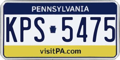 PA license plate KPS5475