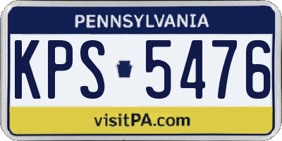 PA license plate KPS5476