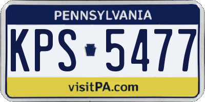 PA license plate KPS5477