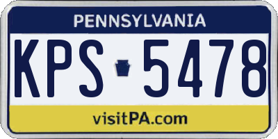 PA license plate KPS5478