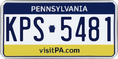 PA license plate KPS5481
