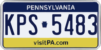 PA license plate KPS5483