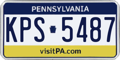 PA license plate KPS5487