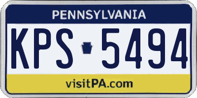 PA license plate KPS5494